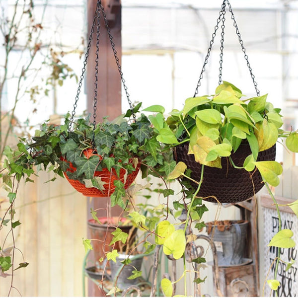 PP Resin Hanging Plant Baskets Flower Pots Dimple pattern