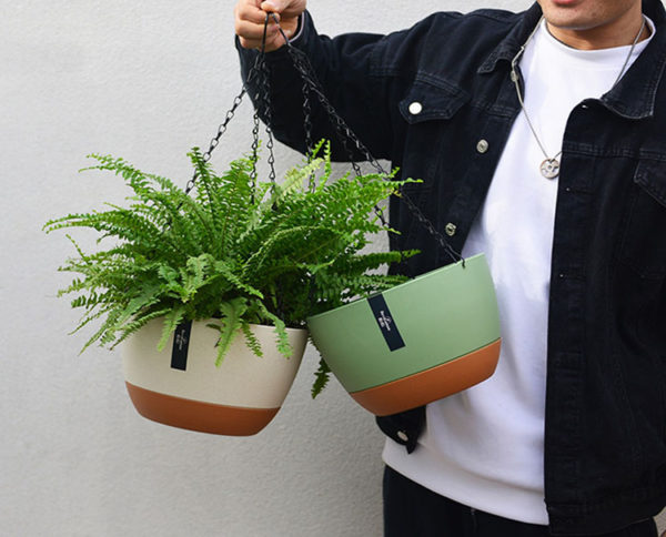 Polyresin Hanging Plant Pots with Iron Chain