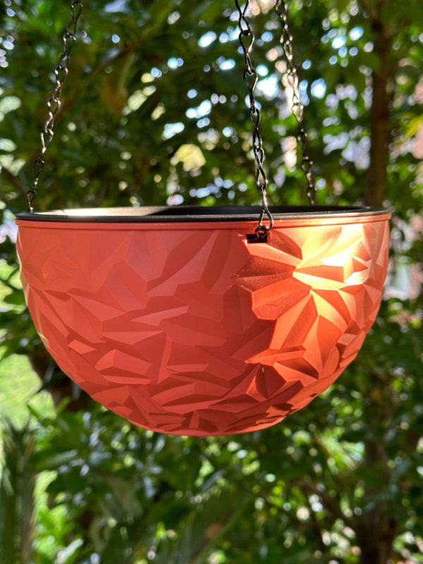 PP Resin Hanging Plant Flower Baskets Pots Diamond Pattern